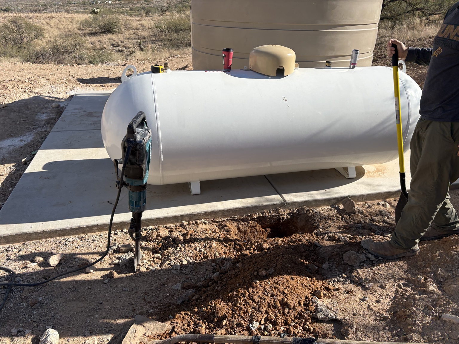 Propane tank and underground gas-line project by Oasis Plumbing Solutions